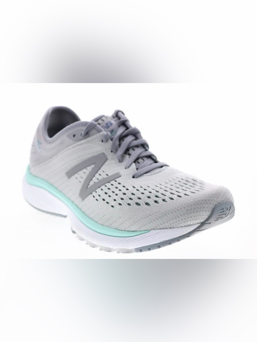 New Balance Women's Light Gray Running Sneakers with Mint Trim